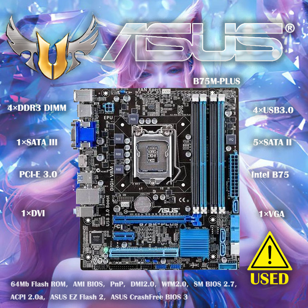 X870E Atx Motherboard - Asus B75M-PLUS Original Desktop Motherboard Intel