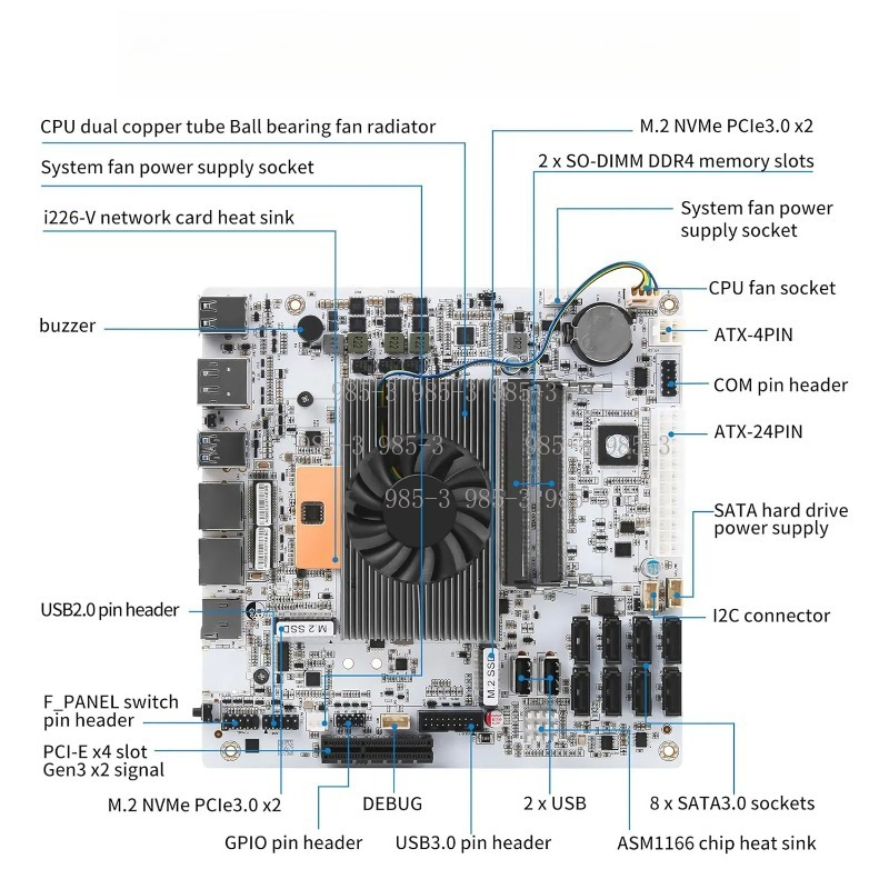 Mini ITX White M11 NAS Motherb - Mini Itx Dual 2.5G Nas Motherboard ulasan dan harga