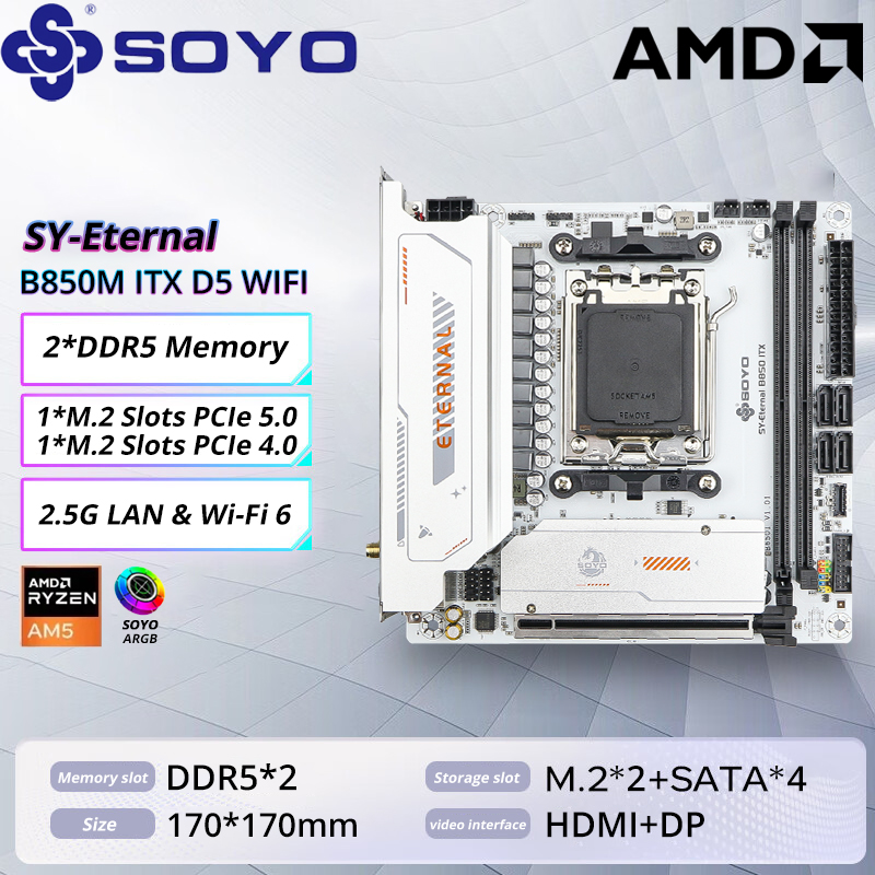 SOYO B850M ARGB Motherboard WI - X870E Atx Motherboard ulasan dan harga