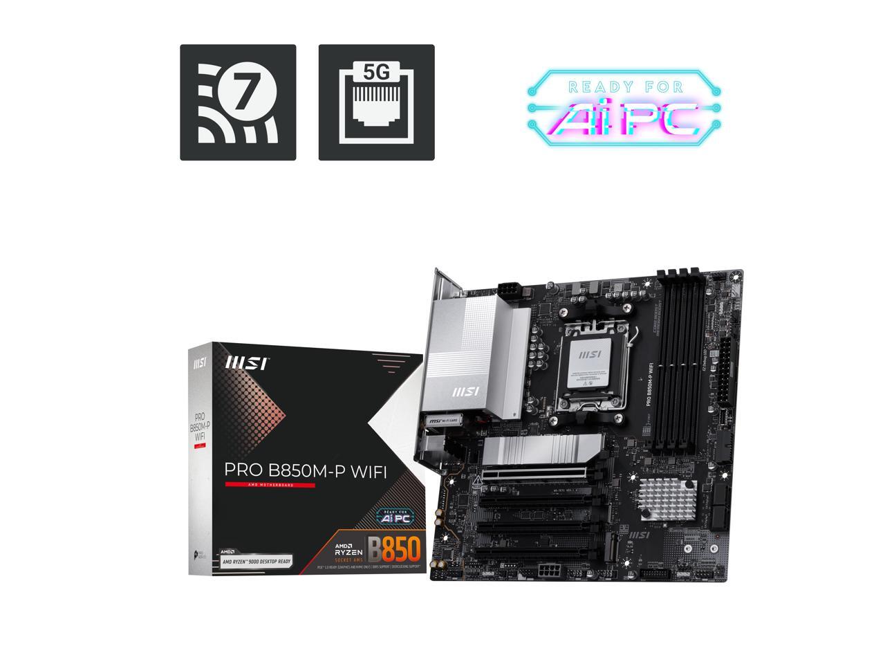 MSI PRO B850M-P WIFI AM5 AMD B - Am5 Micro Atx Pcie 5.0 Motherboard ulasan dan harga